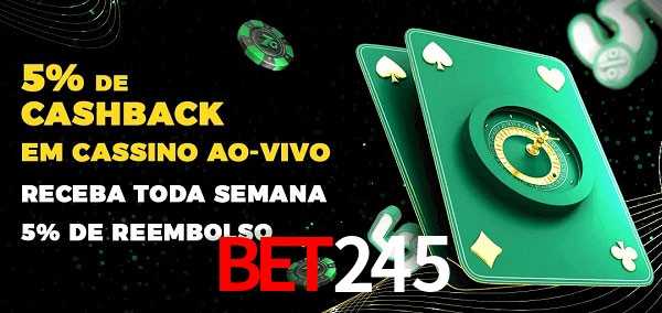Promoções do cassino ao Vivo bet245